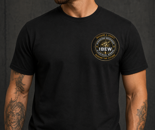 Built on Tradition Electrician Father SHORT Sleeve Black Shirt